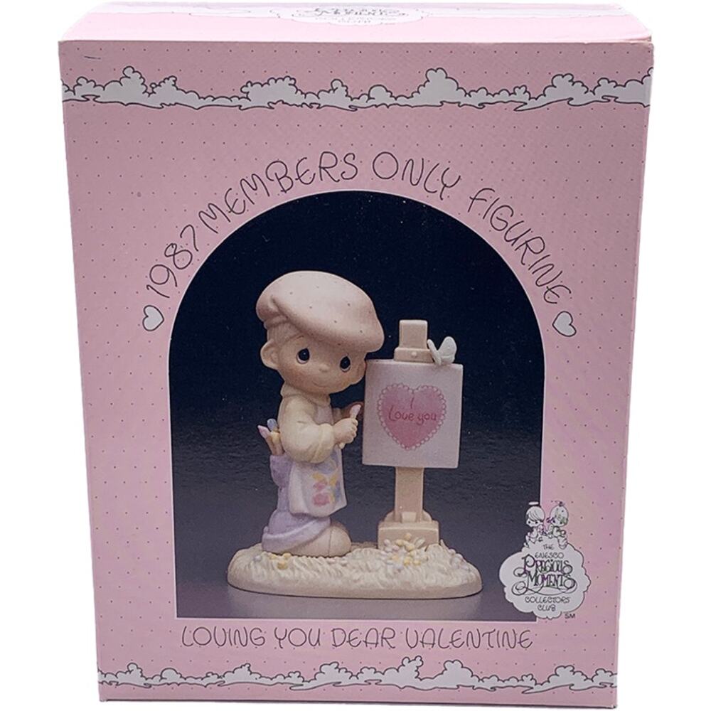 ENESCO Precious Moments 1987 Loving You Dear Valentine Figurine in Box Mint